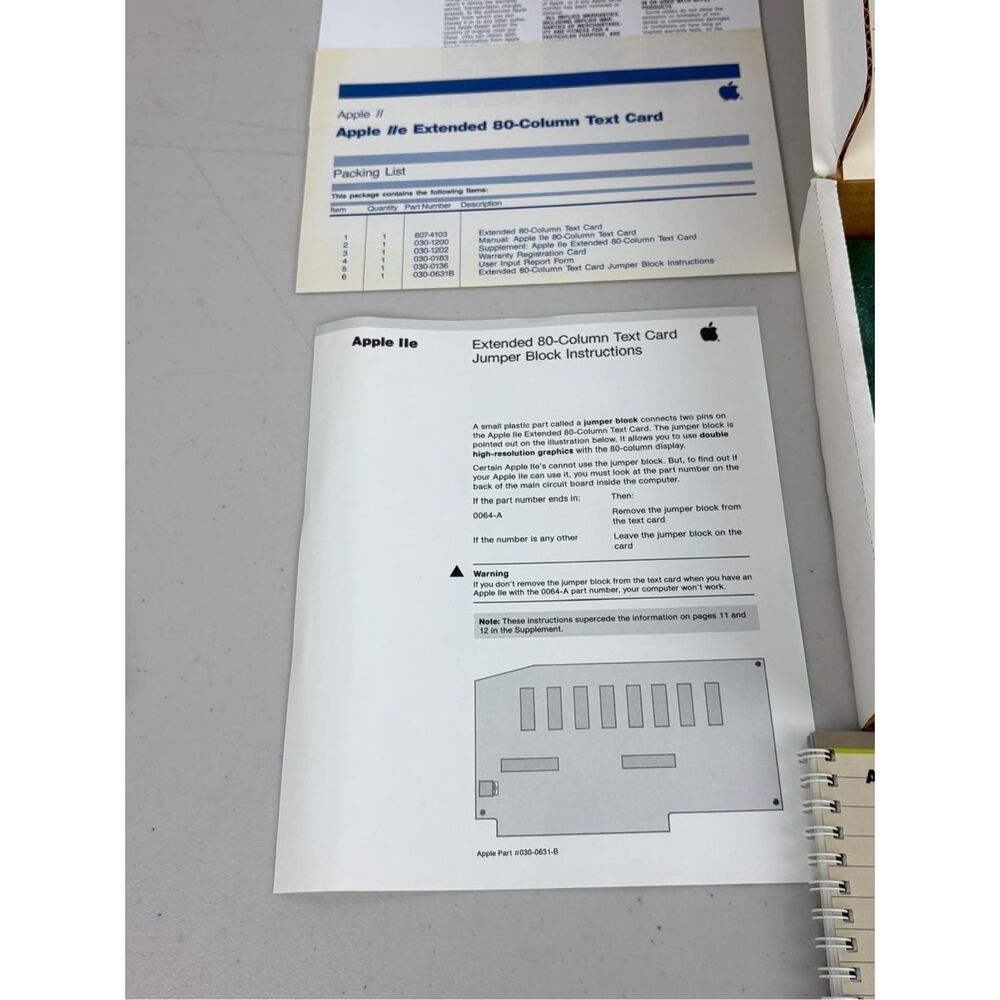 New Open Box Vintage Apple IIe Extended 80 Column Text Card Manual Chip 607-0103 - Picture 6 of 9